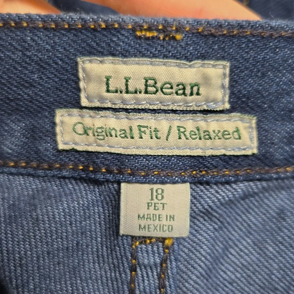 Vintage Y2K LL Bean Jeans Plus Size 18 Petite Dark Wash Original Fit Relaxed 90s